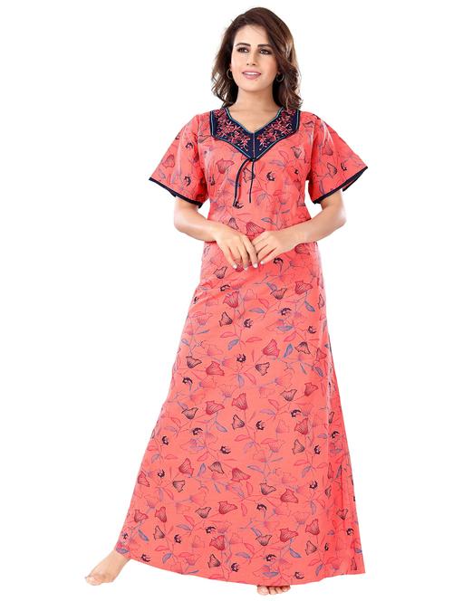 women printed satin nighty  - 21231456 - Very Small Image - 1