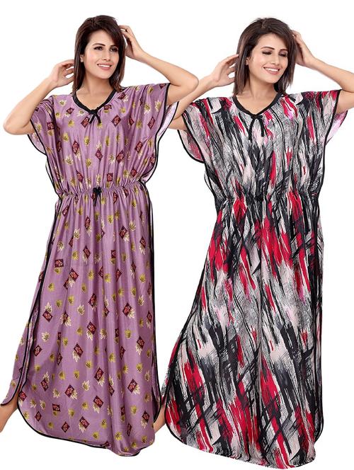 women pack of 2 printed nighty  - 21231502 - Very Small Image - 1