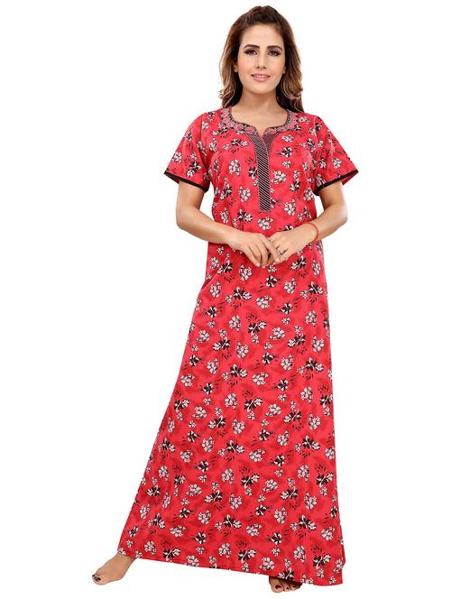 women floral cotton maxi nighty  - 21231662 - Very Small Image - 1
