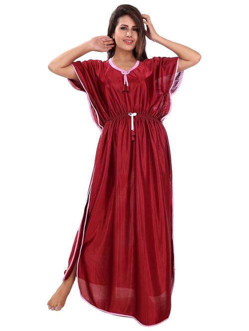 women solid satin nighty - 21231676 - Very Small Image - 1