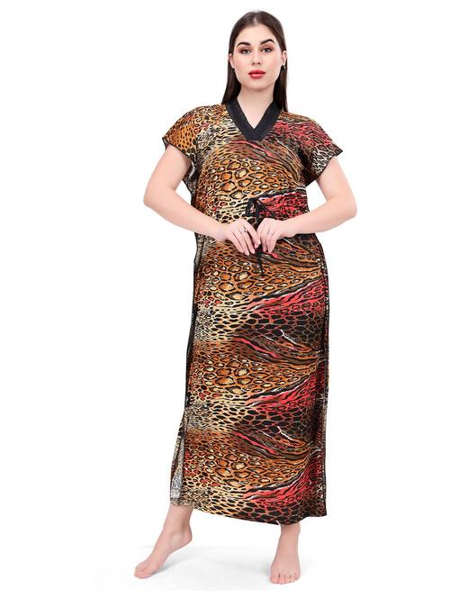women printed cotton maxi nighty  - 21231683 - Very Small Image - 1