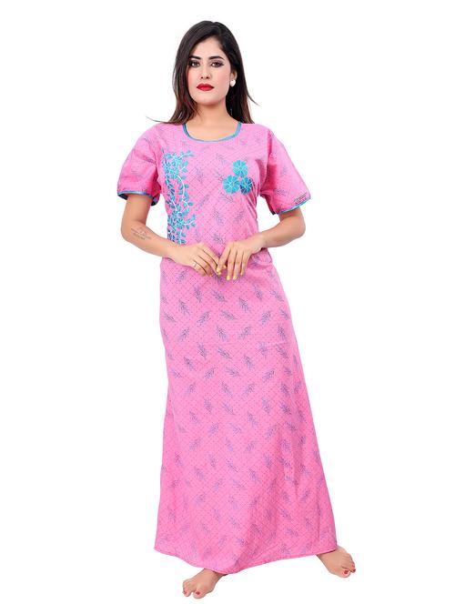 women printed cotton nighty - 21231696 - Very Small Image - 1