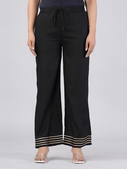 women straight fit stripes palazzo - 21231957 - Very Small Image - 1