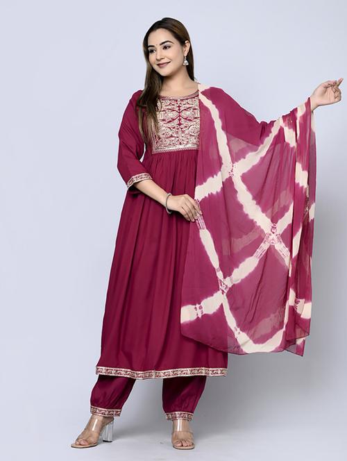 women three quarter sleeve printed straight kurta - 21232030 - Very Small Image - 1