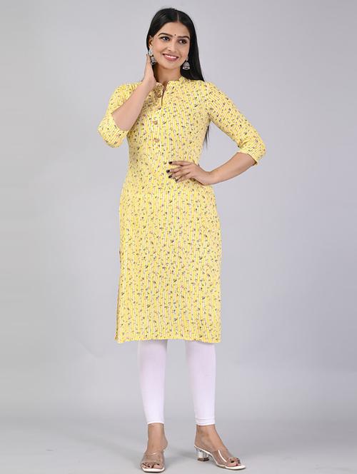 women three quarter sleeve printed straight kurta - 21232052 - Very Small Image - 1