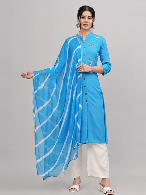 women kurta palazzo set wit dupatta - 21232125 - Very Small Image - 1