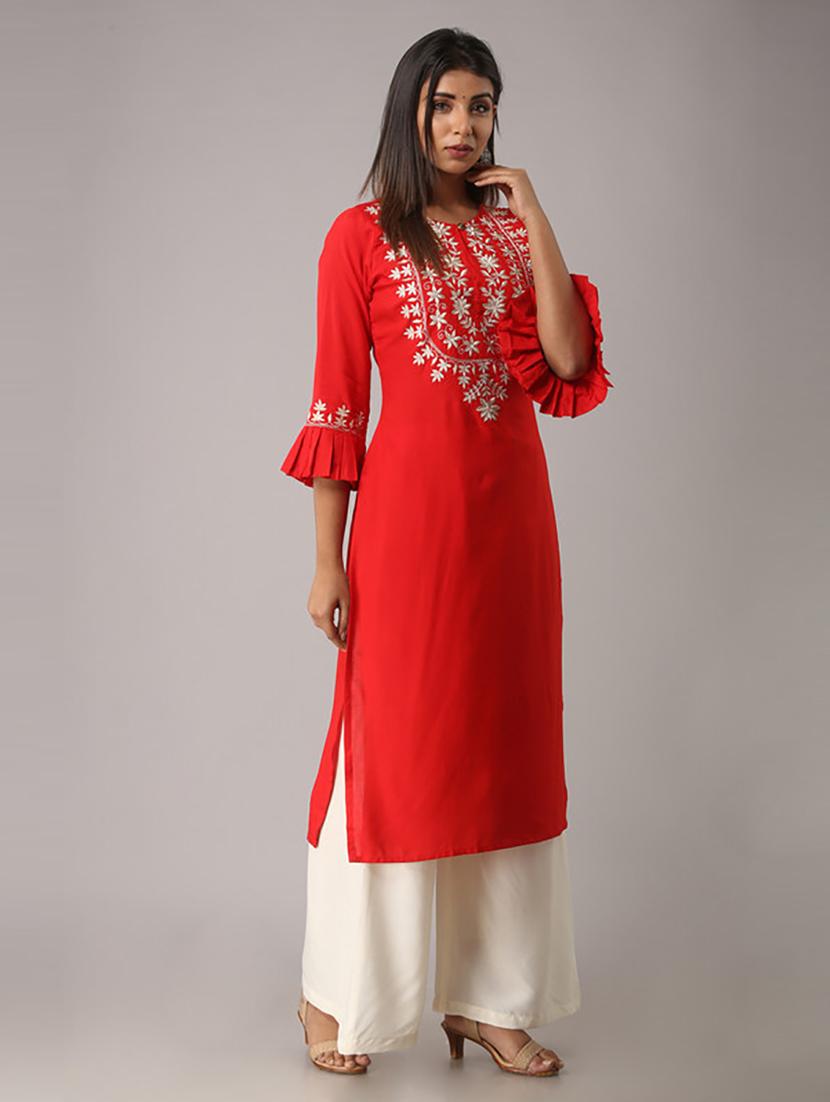 women embroidered kurta palazzo set - 21232274 - Zoom Image - 1