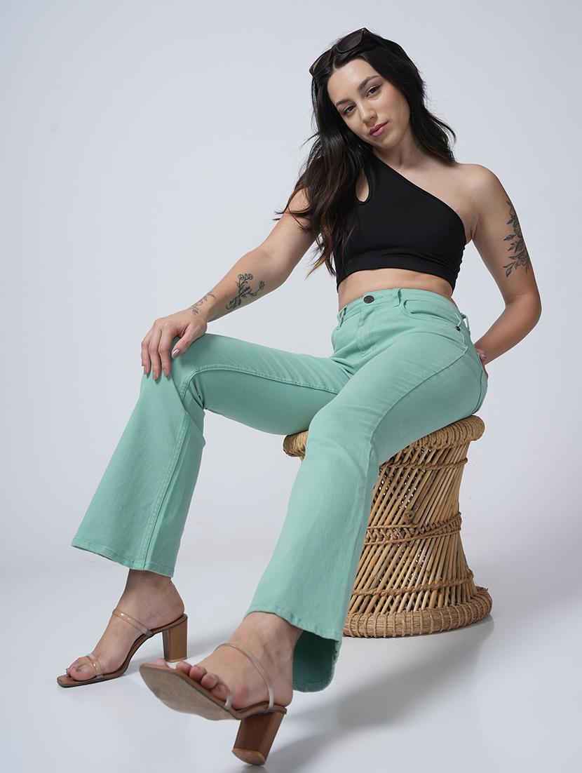 women solid high rise bootcut jean - 21232821 - Zoom Image - 4