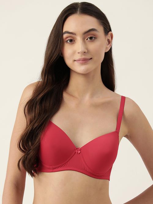  women solid red t-shirt bra - 21234748 - Very Small Image - 1