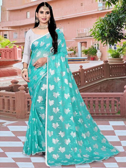 women foil printed saree with blouse - 21234964 - Very Small Image - 1