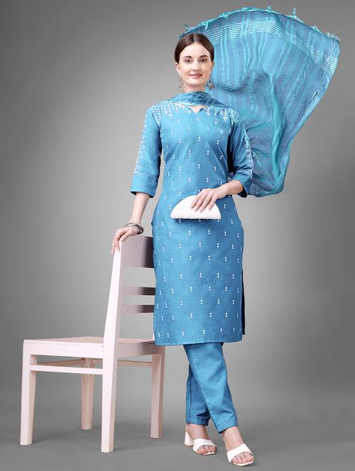 women kurta pant set with dupatta - 21235224 - Very Small Image - 1