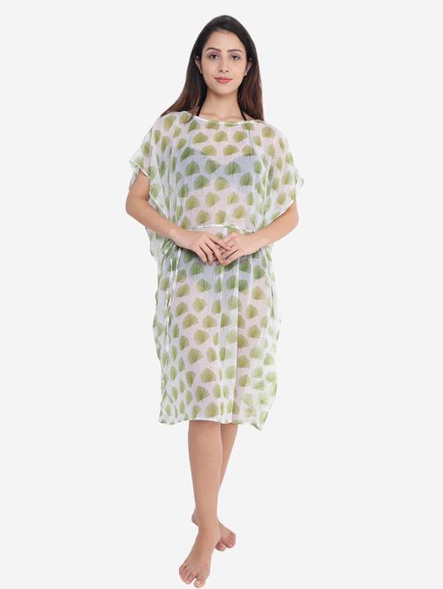 white polyester maxi kaftan - 21237283 - Very Small Image - 1