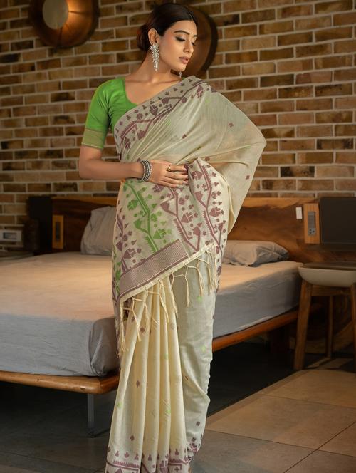 women self design handloom saree - 21237520 - Very Small Image - 1