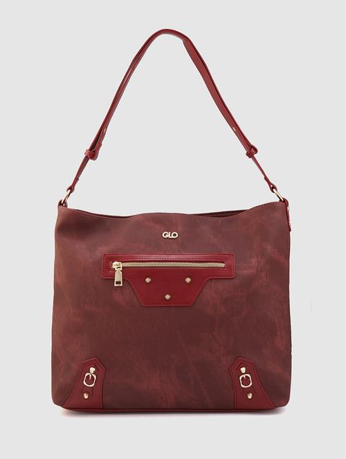 women maroon leatherette (pu) handbag - 21237587 - Very Small Image - 1