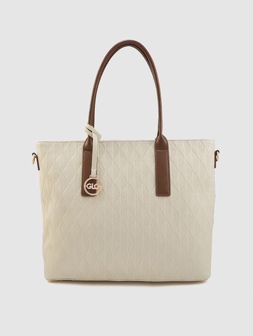 women beige leatherette (pu) handbag - 21237593 - Very Small Image - 1