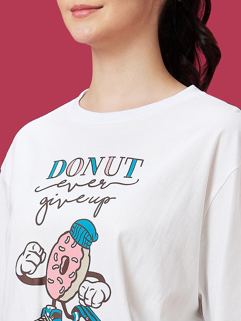 women round neck graphic boxy t-shirt - 21237767 - Standard Image - 5