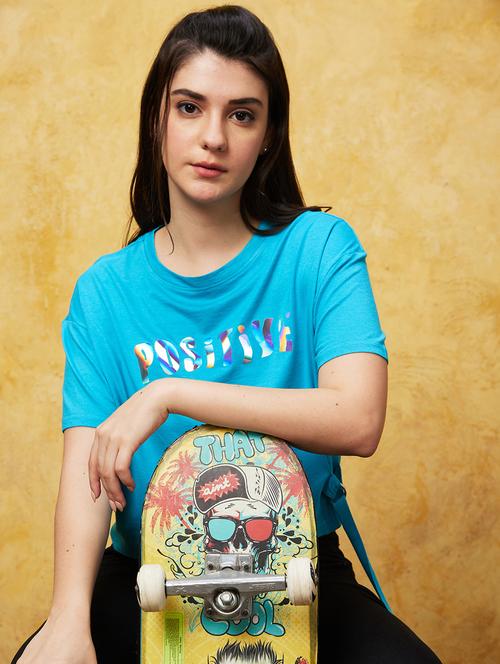 women round neck cotton boxy t-shirt - 21237772 - Very Small Image - 1