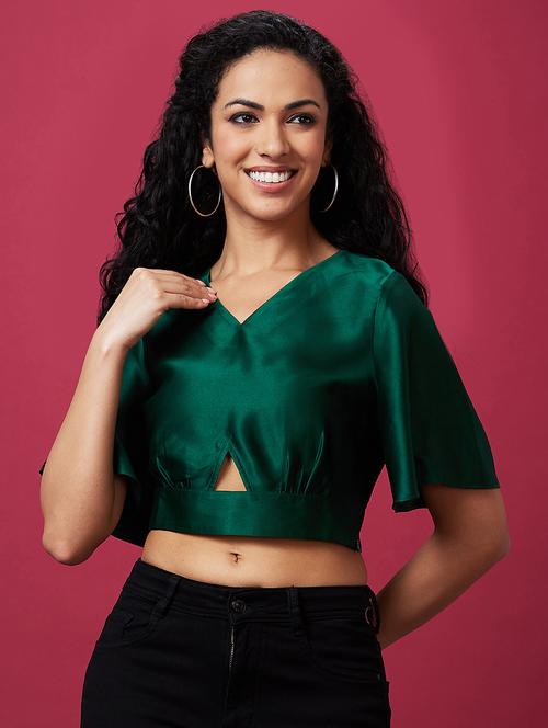 green polyester crop top - 21237889 - Very Small Image - 1