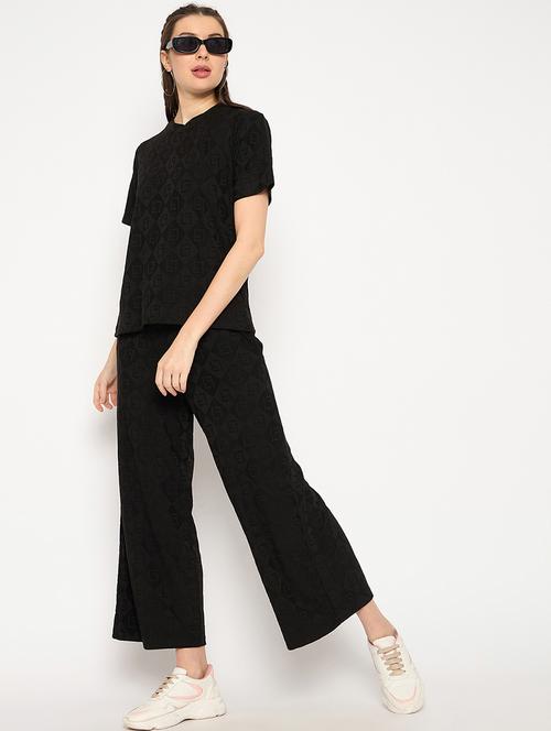 women round neck self-designed nightwear set - 21239410 - Very Small Image - 1