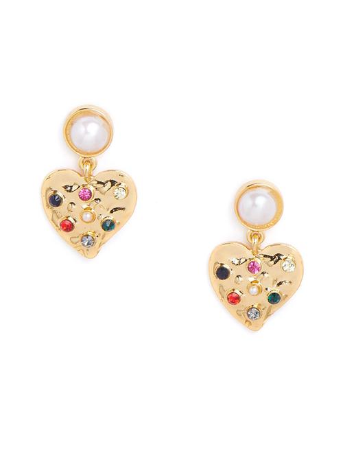 gold alloy drop earring - 21239705 - Very Small Image - 1
