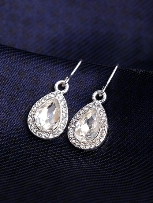 silver alloy drop earrings - 21239712 - Very Small Image - 1