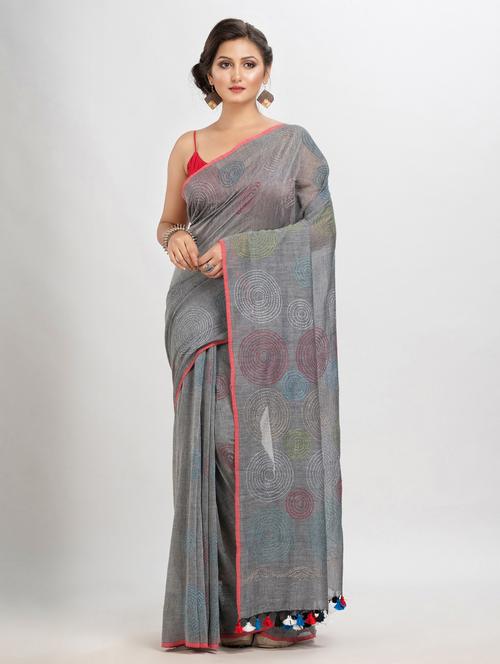 women grey embroidered saree - 21240665 - Very Small Image - 1