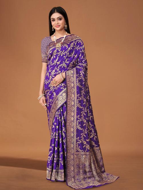 women zari work banarasi saree - 21242275 - Very Small Image - 1