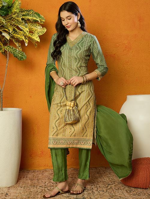 women printed kurta pant suit set - 21242342 - Very Small Image - 1