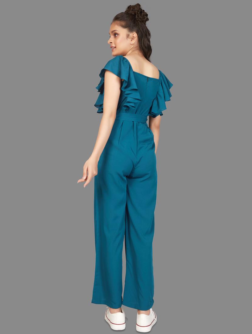 girls solid full length jumpsuit - 21242777 - Zoom Image - 2
