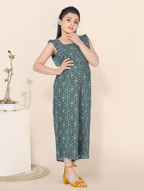 girls printed full length jumpsuit - 21242845 - Very Small Image - 1