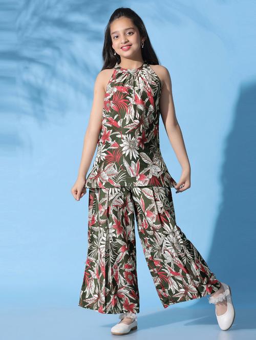 green florals printed full length sets - 21243044 - Very Small Image - 1