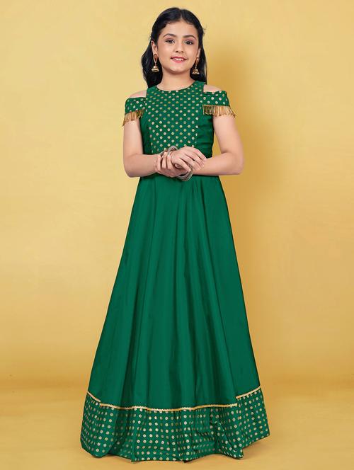 girls printed party gown - 21243483 - Very Small Image - 1