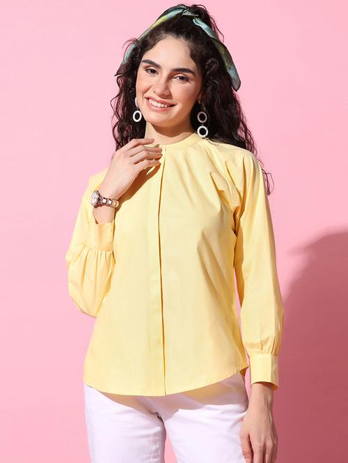 yellow viscose regular top - 21244030 - Very Small Image - 1