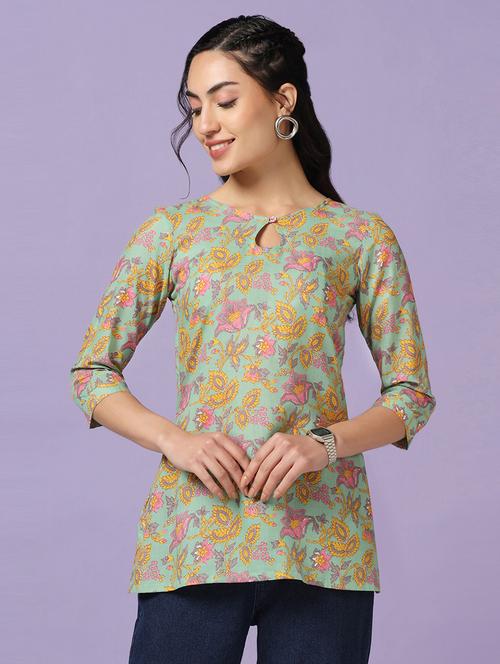 neo mint cotton blend regular top - 21244070 - Very Small Image - 1