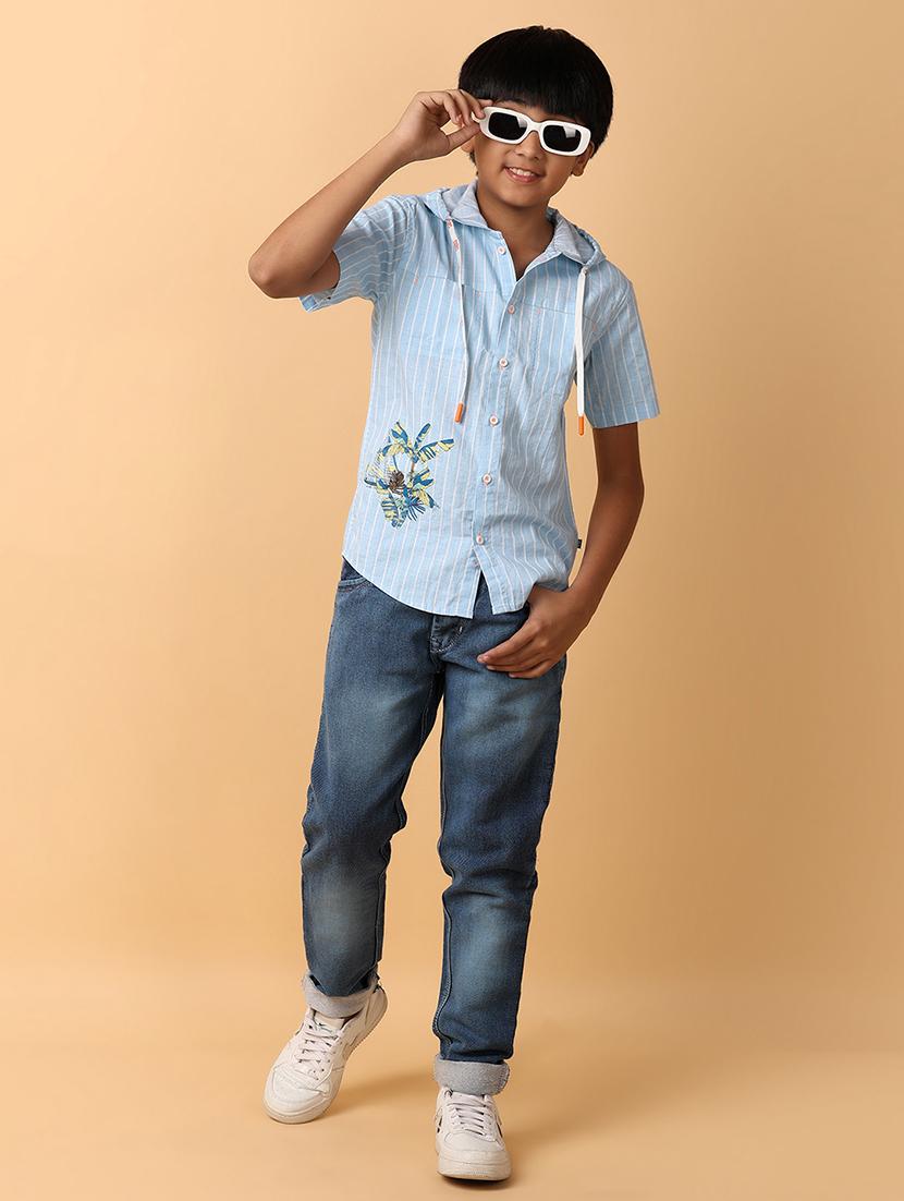 boys hood neck short sleeves shirt - 21244165 - Standard Image - 4