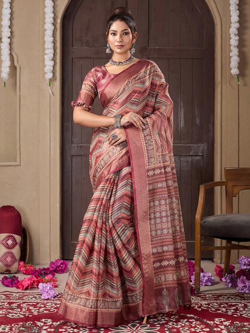 women printed saree - 21244482 - Very Small Image - 1