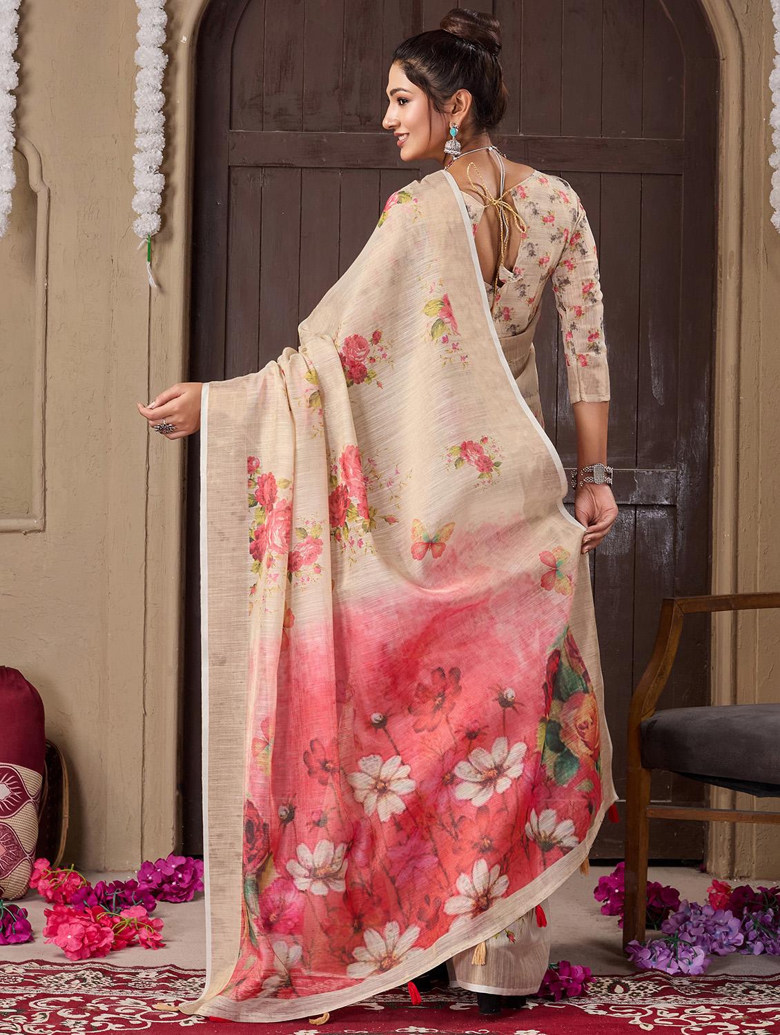 women floral printed saree - 21244484 - Zoom Image - 2