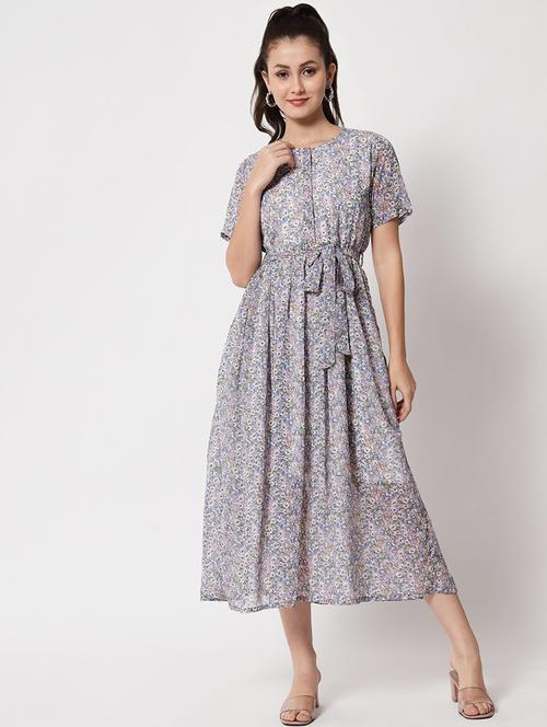 multi colored georgette aline dress - 21244999 - Very Small Image - 1