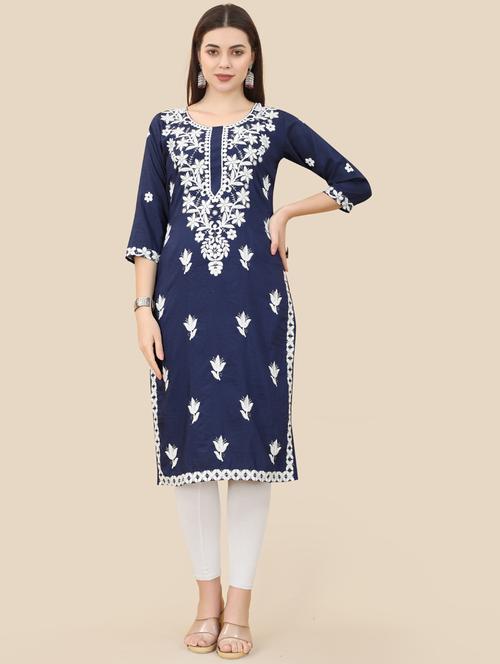 women three quarter sleeve straight kurta - 21246625 - Very Small Image - 1