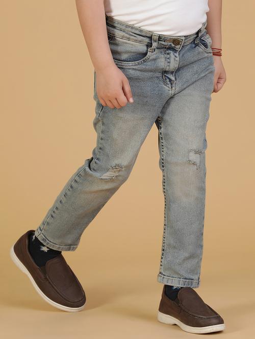 boys mid rise distressed jeans - 21246750 - Very Small Image - 1