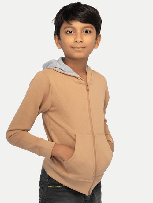 boys solid zipper hooded sweatshirt - 21248519 - Very Small Image - 1