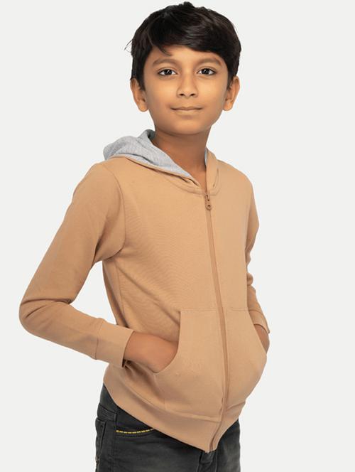 boys solid zipper hooded sweatshirt - 21248520 - Very Small Image - 1