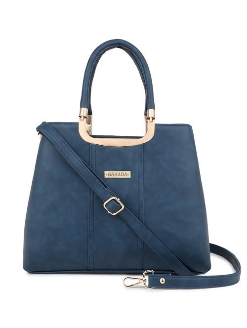 blue leatherette (pu) handbag - 21248638 - Very Small Image - 1