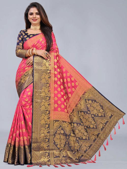 women zari work banarasi saree - 21250581 - Very Small Image - 1