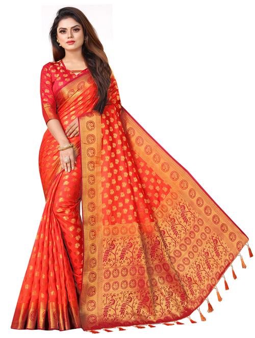 women zari work banarasi saree with blouse - 21250705 - Very Small Image - 1