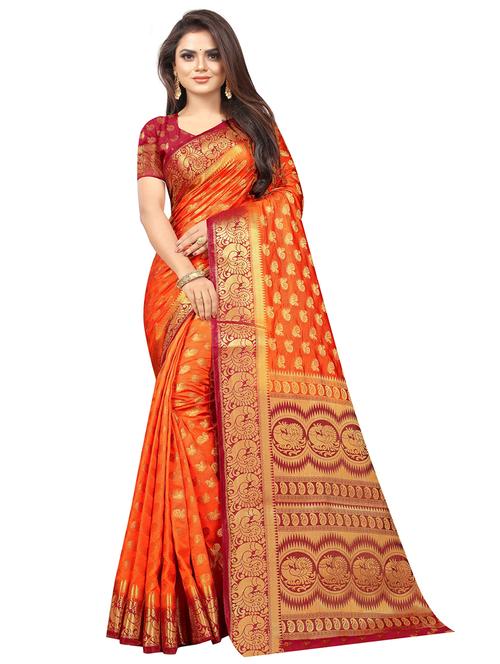 women self design banarasi saree with blouse - 21250889 - Very Small Image - 1