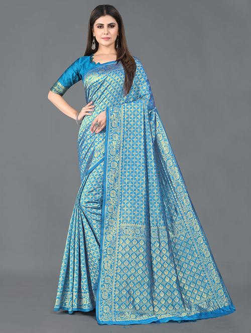 women self design banarasi saree - 21250944 - Very Small Image - 1