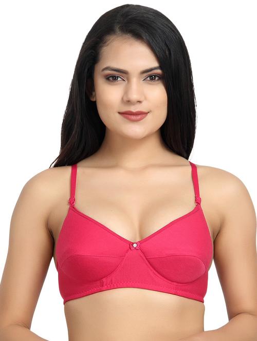 pink cotton blend lette bra - 21252171 - Very Small Image - 1