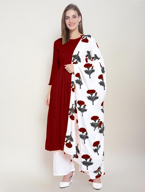 women solid kurta palazzo set with dupatta - 21252334 - Very Small Image - 1