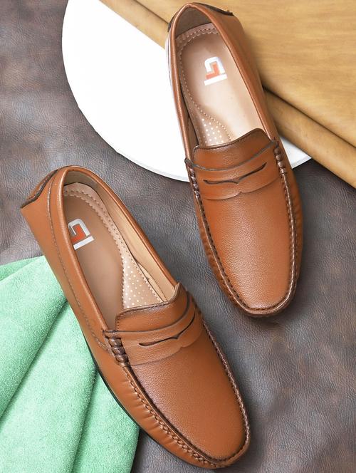 tan pu slip on loafers - 21252481 - Very Small Image - 1